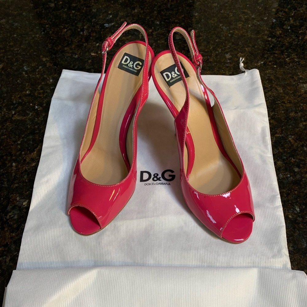 Dolce and Gabbana slingback patent leather USED7.5